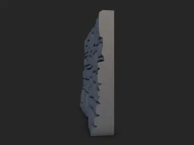 Fissured Rock Wall Architecture 3D model