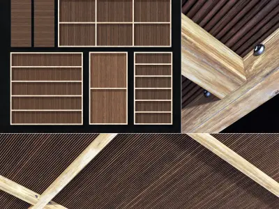 Ceiling straight thin branch n3 3D model