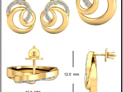 Solitaire Earrings 3D print model