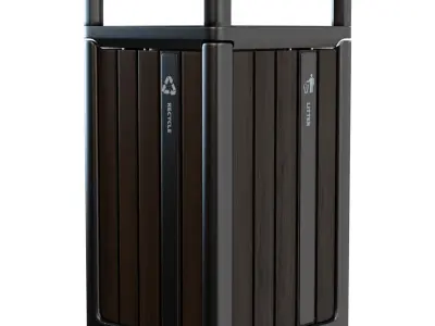 Cordia Litter and Recycling Receptacle Low-poly 3D model