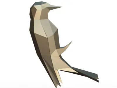 sparrow low poly bird 3D print model