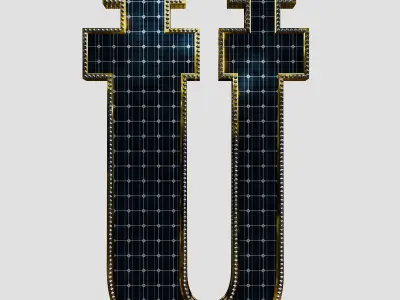 Solar Panel Letter - U 3D model