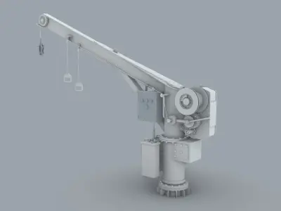 EO Lifesaving Rescue Boat Davit Low-poly 3D model