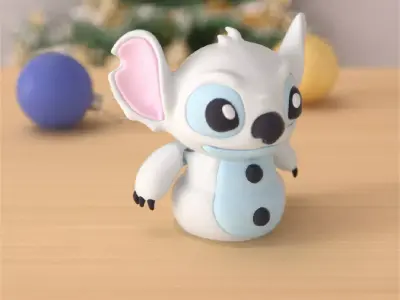 Snow Stitch - articulated version and keychain 3D print model