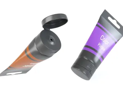 Acrylic Paint Pot Colors 3D model