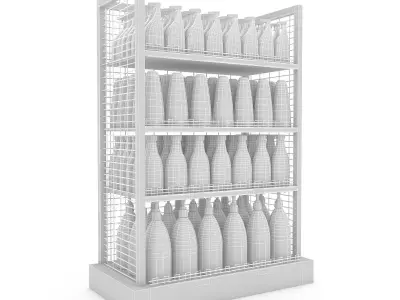 cleaning product market stand 05 Low-poly 3D model