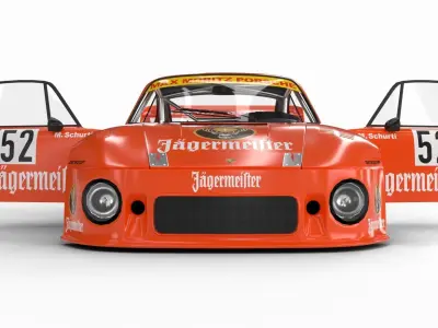 Porsche 935 77 1977 52 Jagermeister Racing 3d model HQ interior 3D model