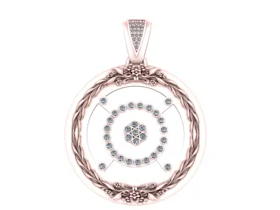 floral wheel Pendant 3D print model