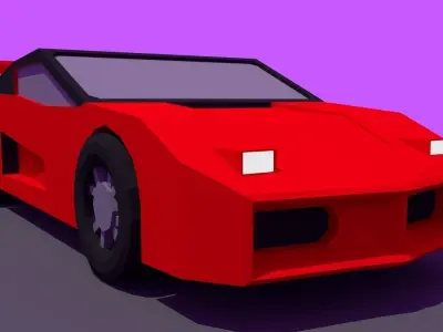 low poly racing cars Low-poly 3D model purchase