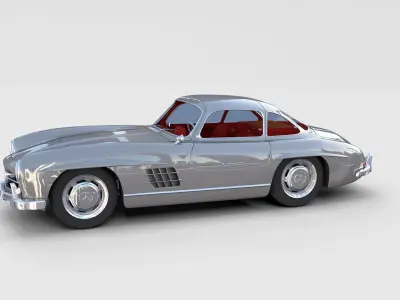 Fully Modelled Rigged Mercedes 300SL Gullwing rev 3D model