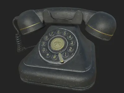 VINTAGE TELEPHONE 2 Low-poly 3D model