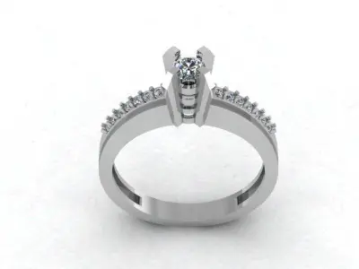  Gift Solitaire Ring Ready To Print 3D print model