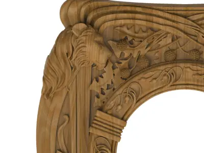 Carved picture frame STL 3D model 24
