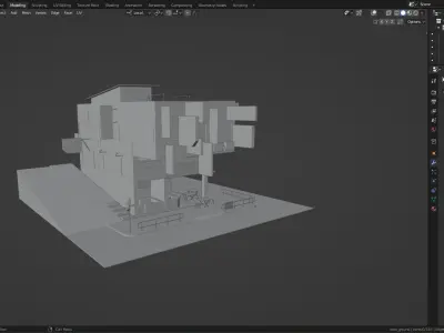 Traditional Hong Kong Verandah Building 3D model