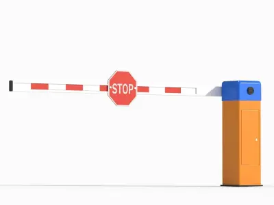 Car Barrier Gate Low-poly 3D model