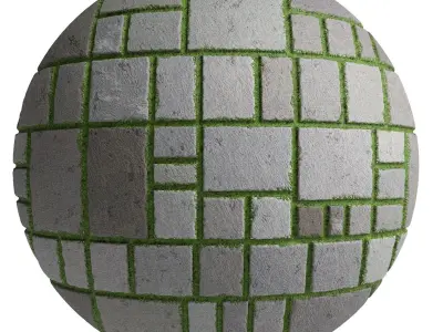 Grass Stone Materials2- By 3 color Pbr By Sbsar 4k Texture