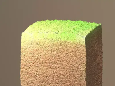 Realistic 3d Minecraft grass model  Free low-poly 3D model