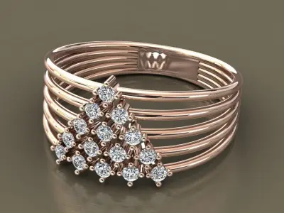 Diamond Ring Triangular 3D print model