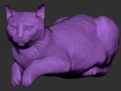 Laying cat 14 Low-poly 3D model