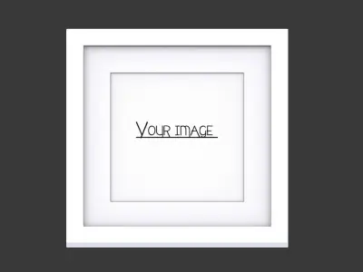 Modern White Picture Frame 3D model