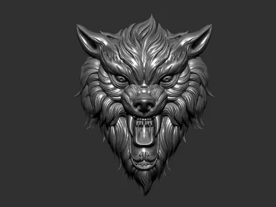 wolf head 3D print model buy
