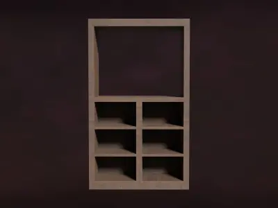Deco BookShelfs Wood Style Scape Lignum Lot 2 Group N1- Low Low-poly 3D model