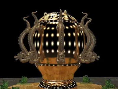 Chinese incense bronze burner   3D model