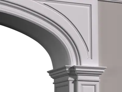Traditional Interior Arched Opening Arched doorway Door Portal 3D model