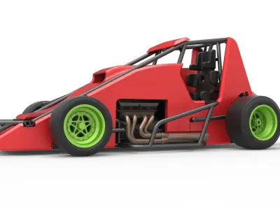 Pavement Sprint car Scale 1 to 25 3D print model