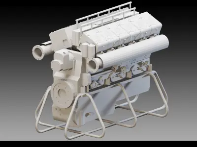 11 Industrial Engines- Vol 04- High detail 3d models Low-poly 3D model