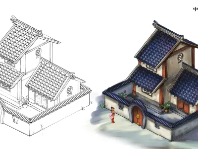 gAME Ming Dynasty - Architecture - Houses 01 3D model