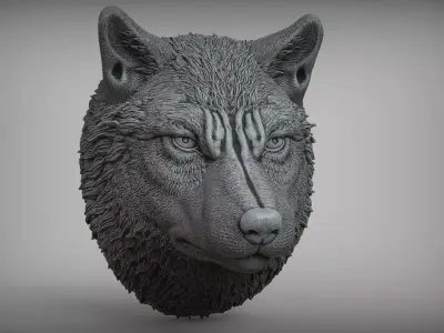Wolf Head 3D print model