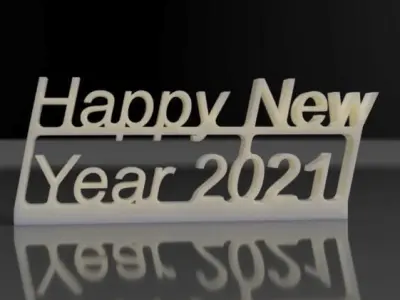 Happy new year 2021 Free 3D print model