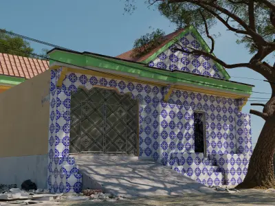 Realistic Somali Villa 3D Model  Luxury House with PBR Textures 3D model