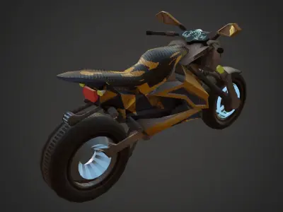 Motorcycle Fantasy Bee Style Custom Concept Low-poly 3D model