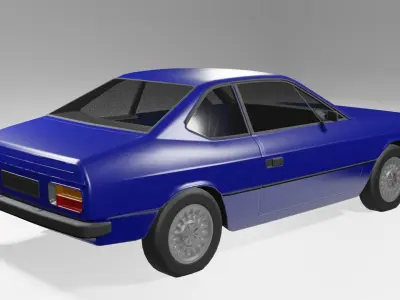 LowPoly Game-ready Lancia Beta 80s Free low-poly 3D model