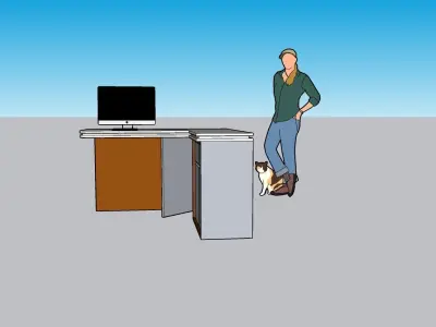 Office Table 3D model get