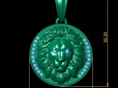Luxury Lion Medallion Pendant 3D Printable Fine Jewelry 3D print model