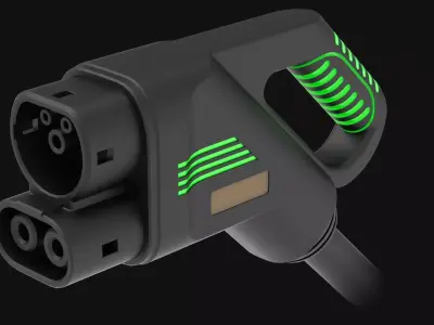 EV Charging plug- electric vehicle charging plug - CCS2 3D model