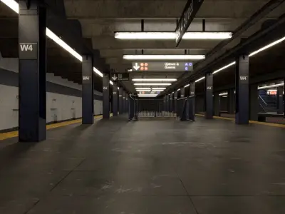 NYC Subway Station PBR 02 Low-poly 3D model