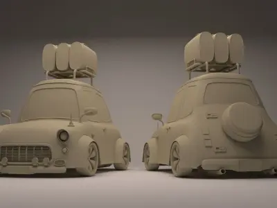 Cartoon Car FIAT 3D model