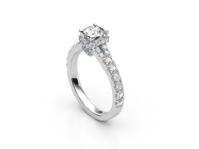 aj-031 diamond engagement ring gold 3D print model