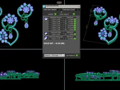 Pendant Earrings combo - 1112 3D print model