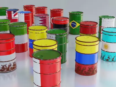 Steel Drum Gas - Barrel - Tambor de Gasolina 3D model