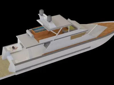Yacht 3D model boat Free low-poly 3D model
