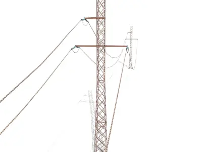 Electricity Pole 28 Weathered Low-poly 3D model