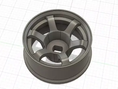 TE37 style 20mm Mini-Z wheels Offset 2-4mm 1to28 1to24 scale 3D print model
