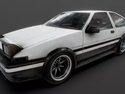 Toyota AE86  Photorealistic  Production Ready Vehicle  3D model