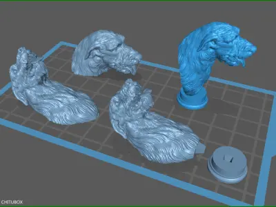 Irish wolfhound bust 3D print model