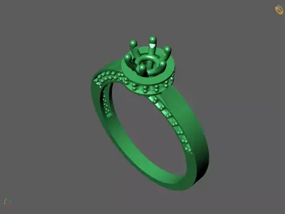 Solitaire Engagement Ring Diamond Women Ring Stone 3D print STL 3D print model